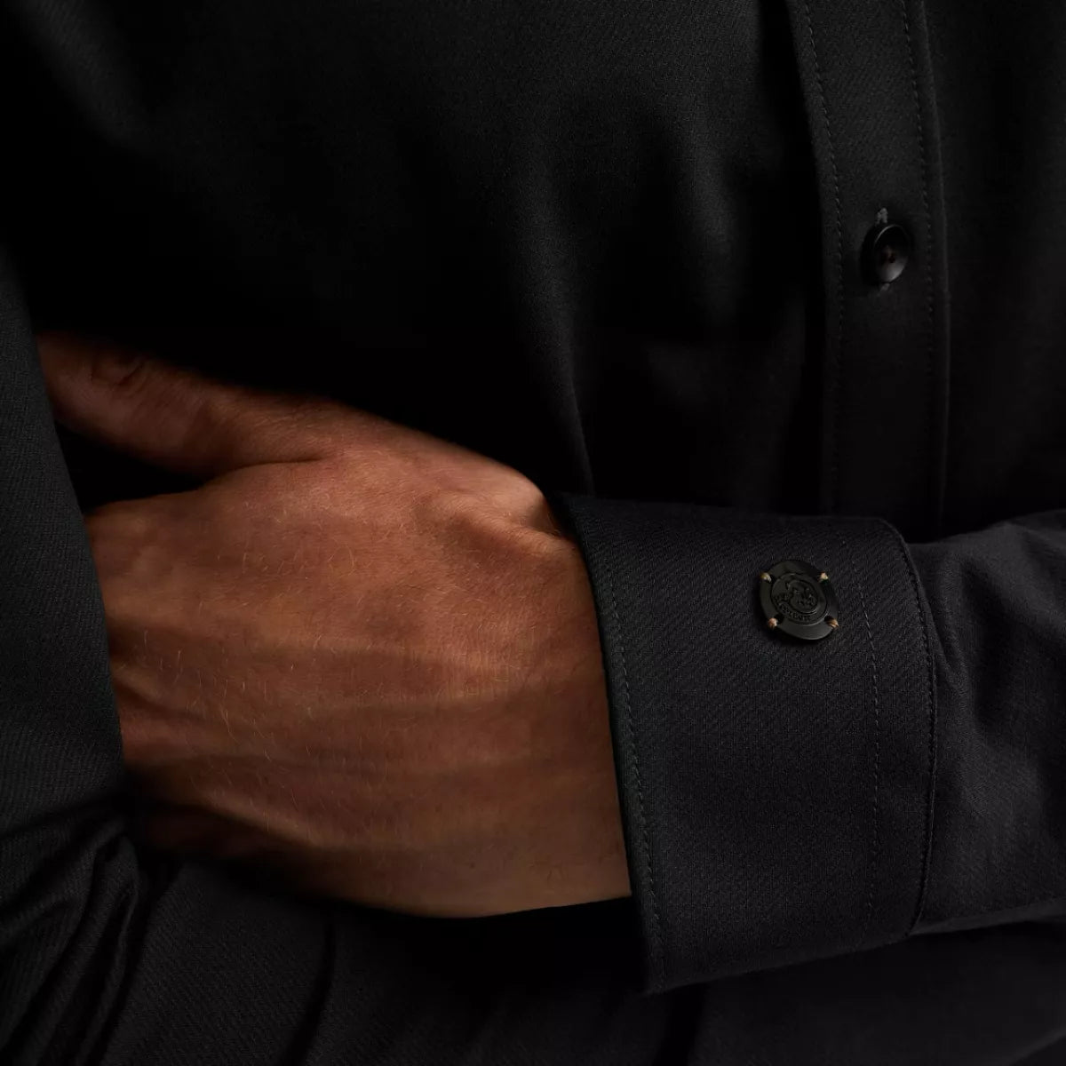 CAST IRON Long Sleeve Shirt Twill Jersey 2 t - ZWART