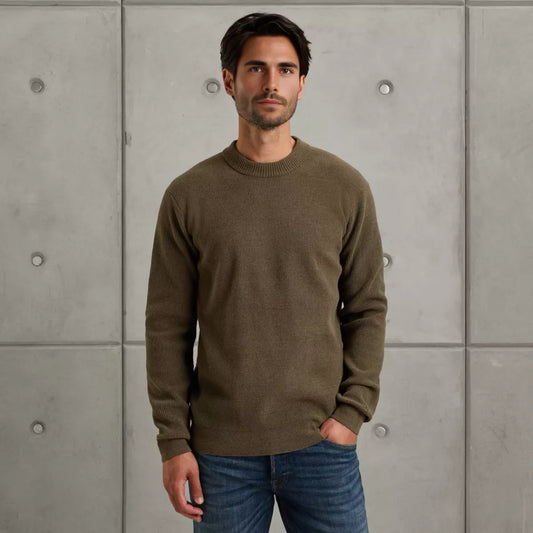 CAST IRON Mock neck soft blend - ARMY GROEN