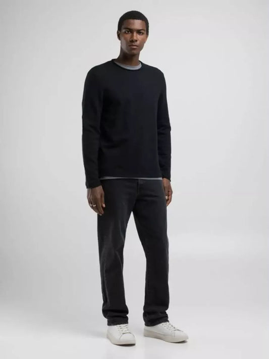 REPLAY Crew neck swaetshirt - ZWART