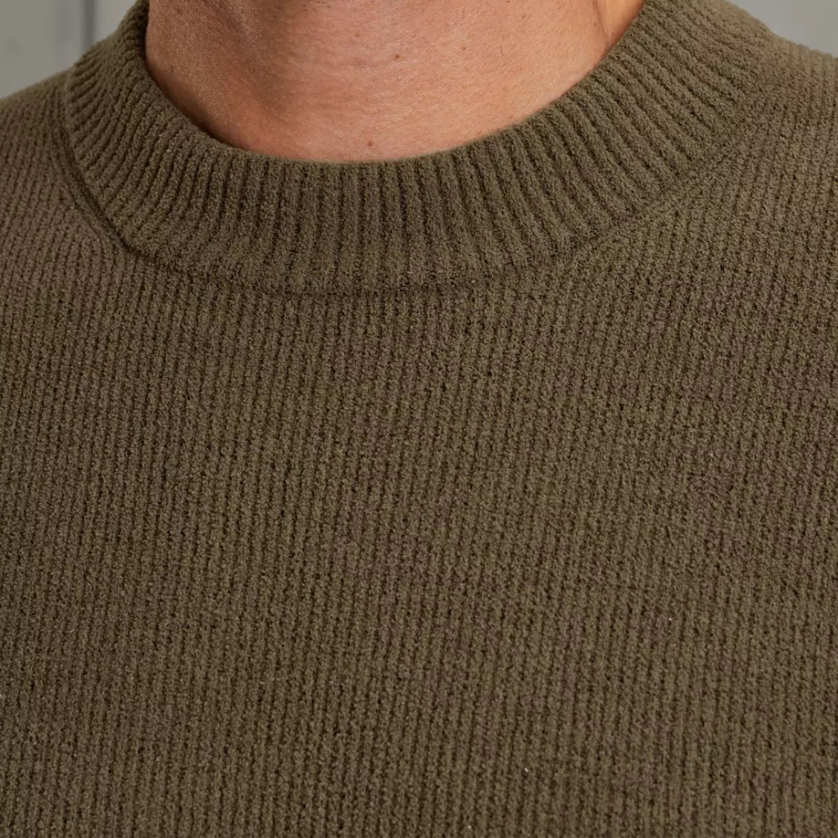 CAST IRON Mock neck soft blend - ARMY GROEN