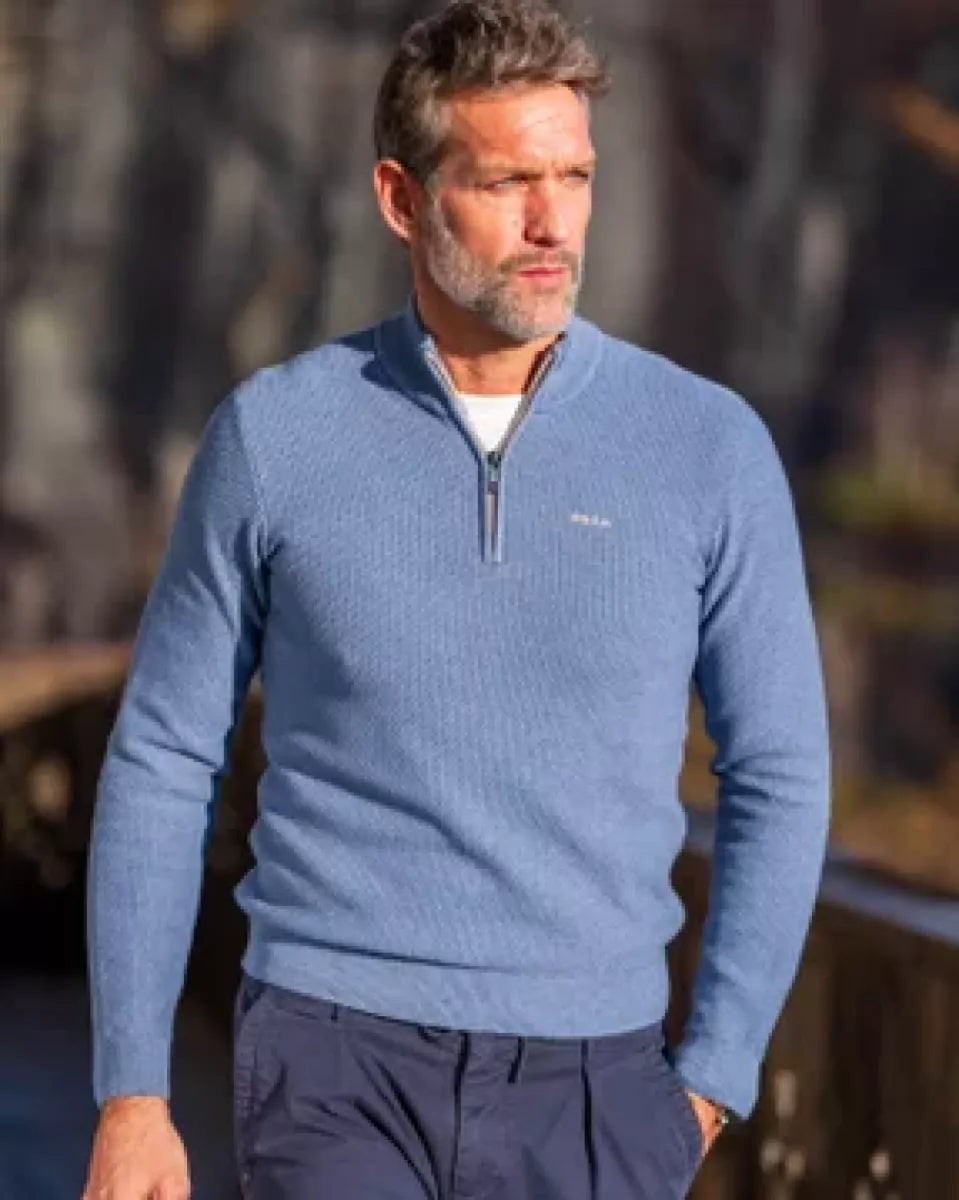 NEW ZEALAND AUCKLAND NEW ZEALAND AUCKLAND Pullover half zip - LICHT BLAUW