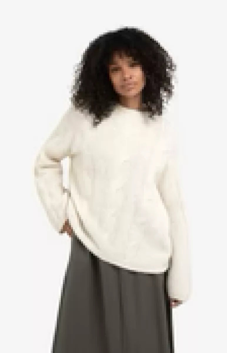 YAYA YAYA Soft cable knit sweater - MELEE GRIJS