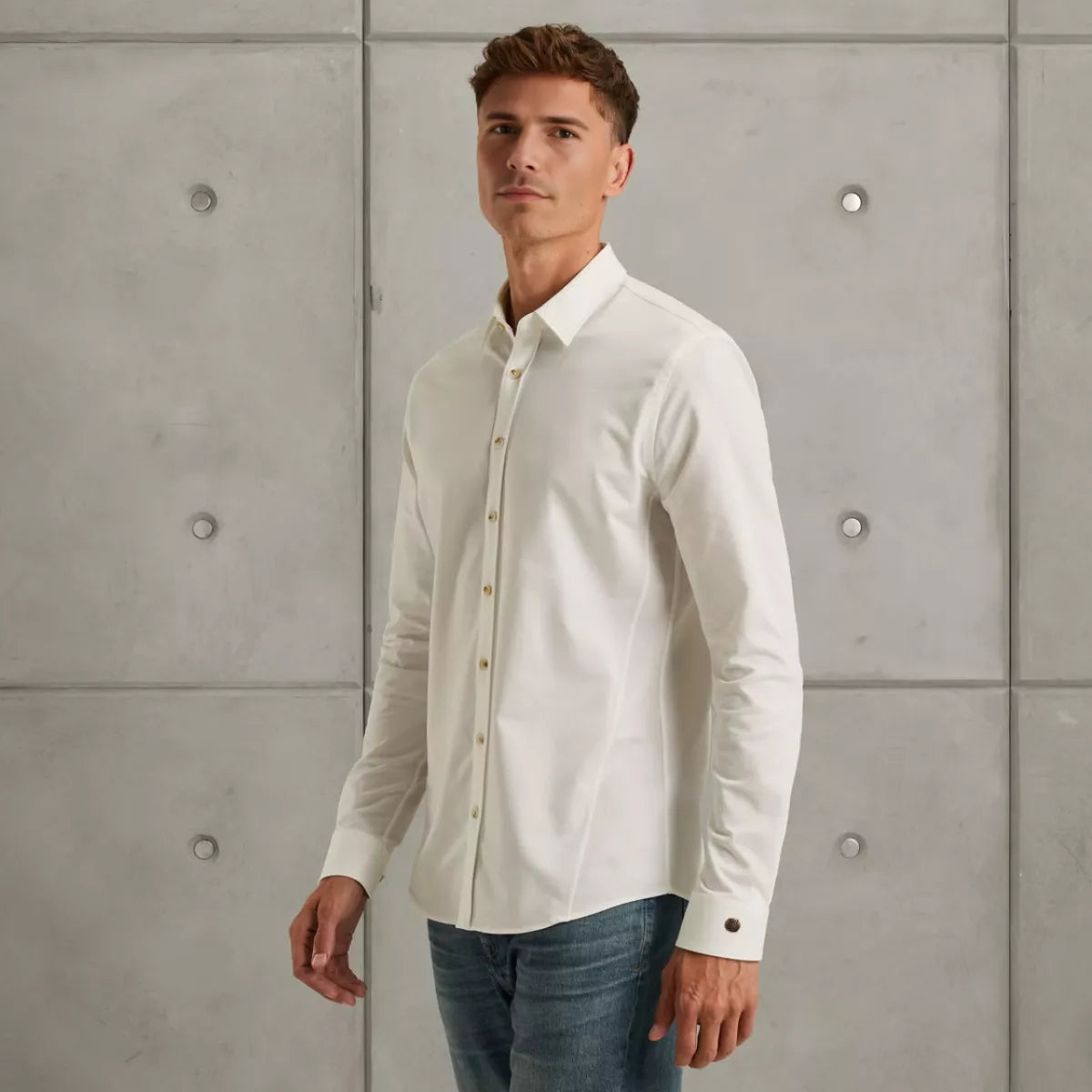 CAST IRON CAST IRON LONG SLEEVE SHIRT - WIT