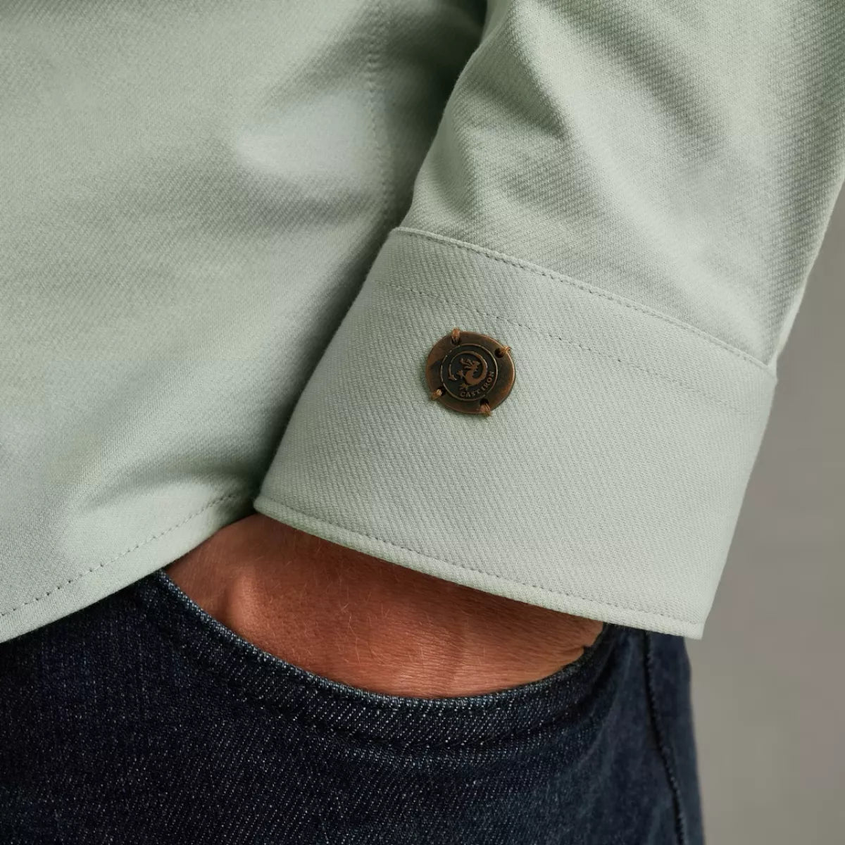 CAST IRON Long Sleeve Shirt Twill Jersey 2 t - GRIJS