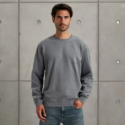 CAST IRON Long sleeve r-neck relaxed fit swe - DIVERSEN
