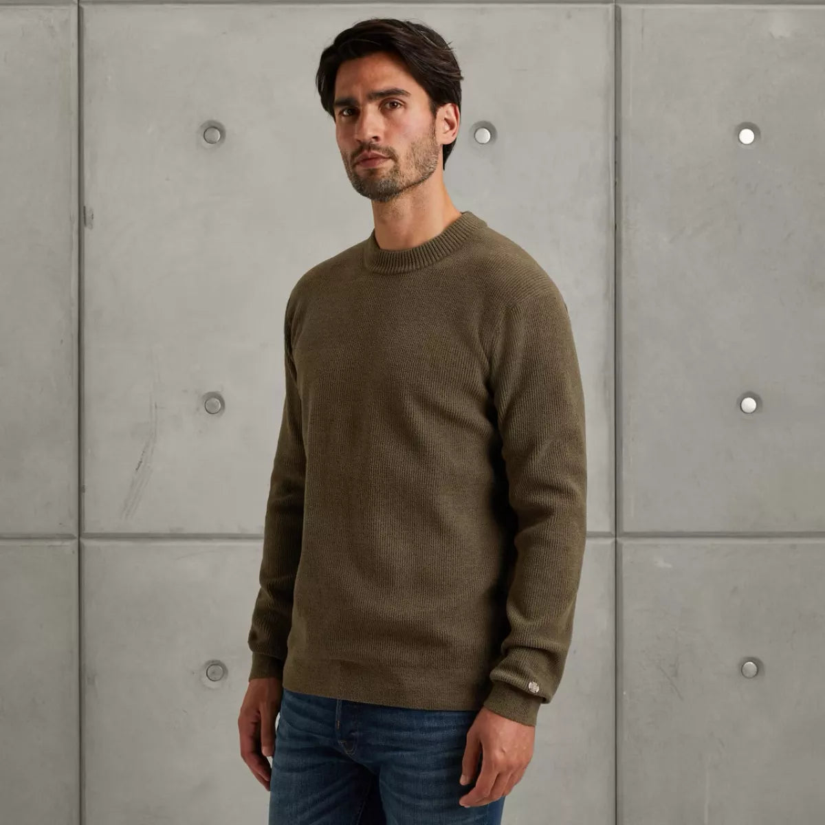 CAST IRON Mock neck soft blend - ARMY GROEN