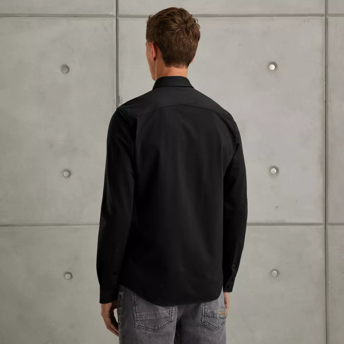 CAST IRON Long Sleeve Shirt Twill Jersey 2 t - ZWART