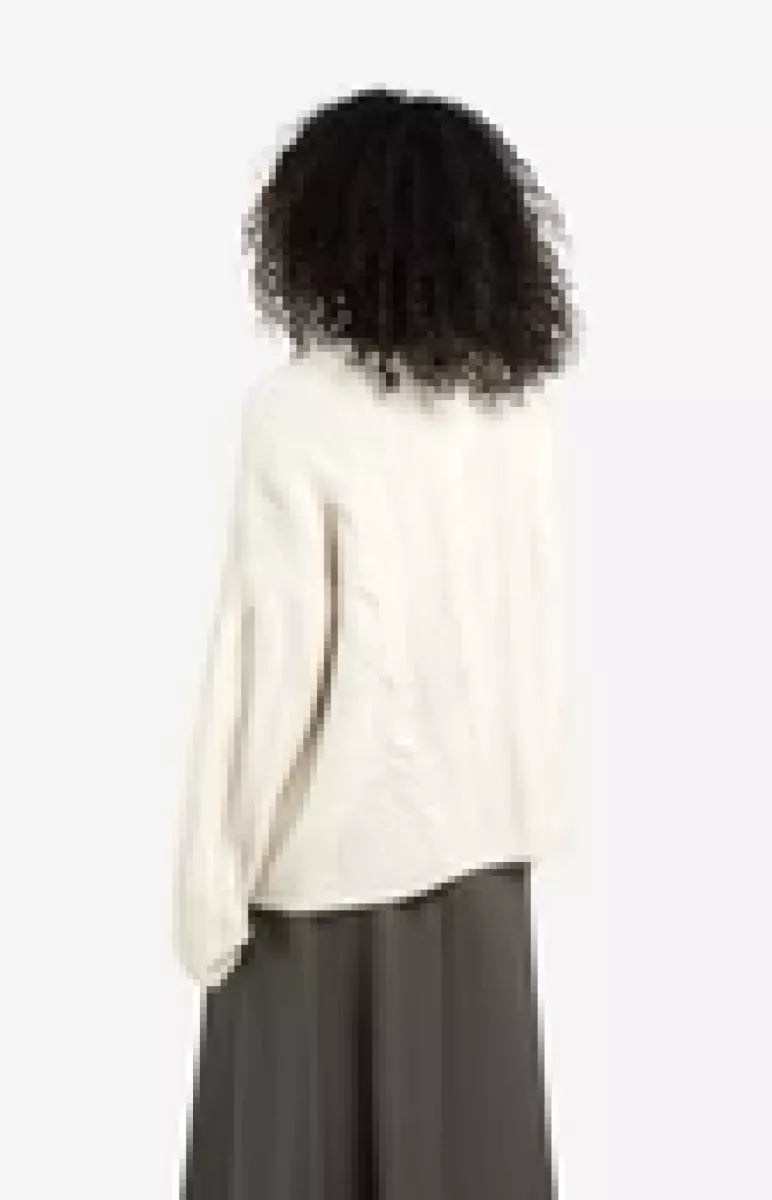 YAYA YAYA Soft cable knit sweater - MELEE GRIJS