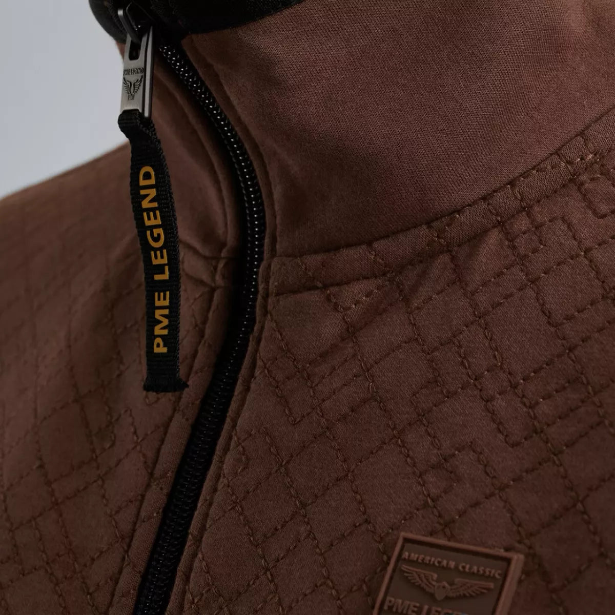 PME-LEGEND Sweat jacket met ritssluiting BRUIN