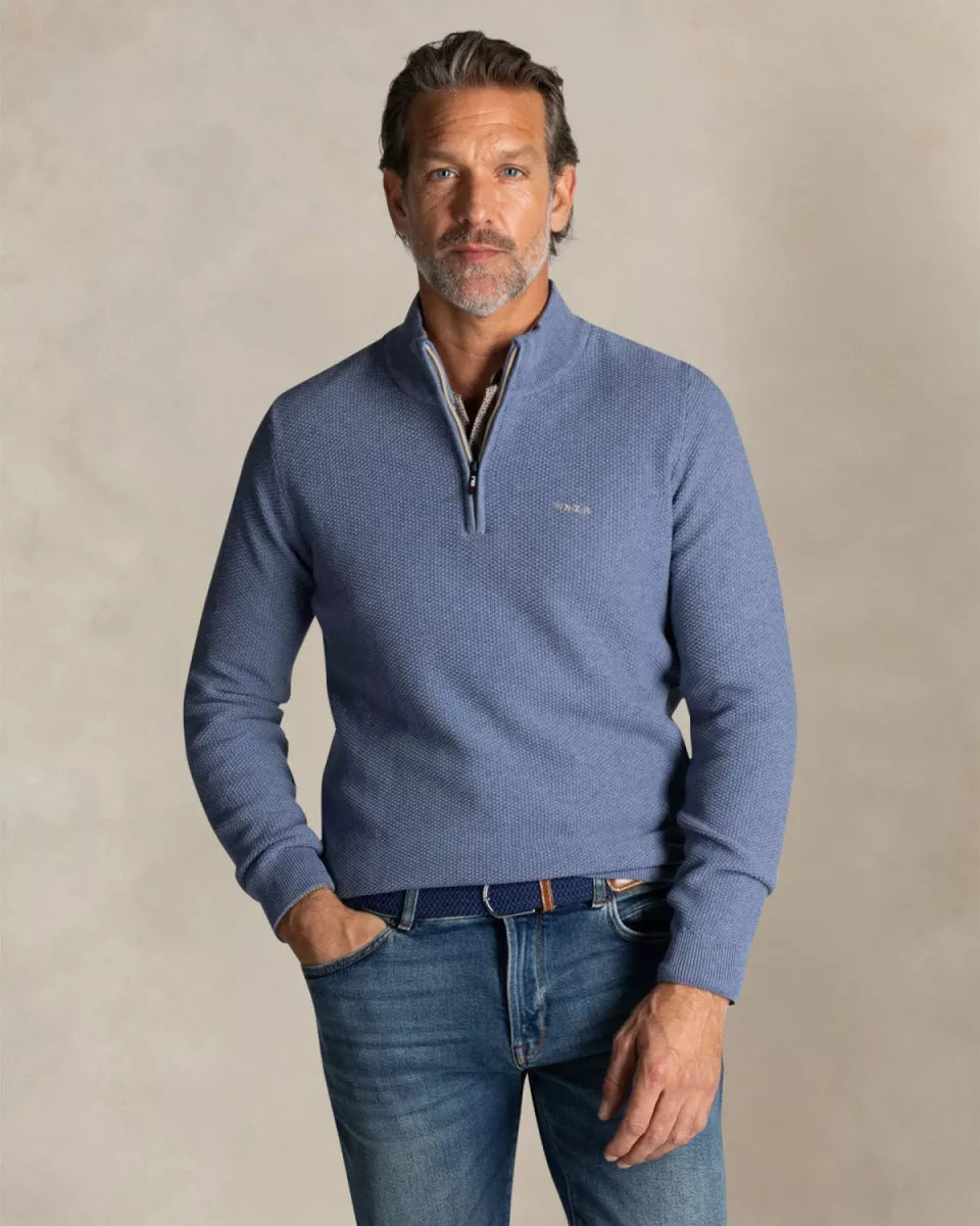 NEW ZEALAND AUCKLAND NEW ZEALAND AUCKLAND Pullover half zip - LICHT BLAUW