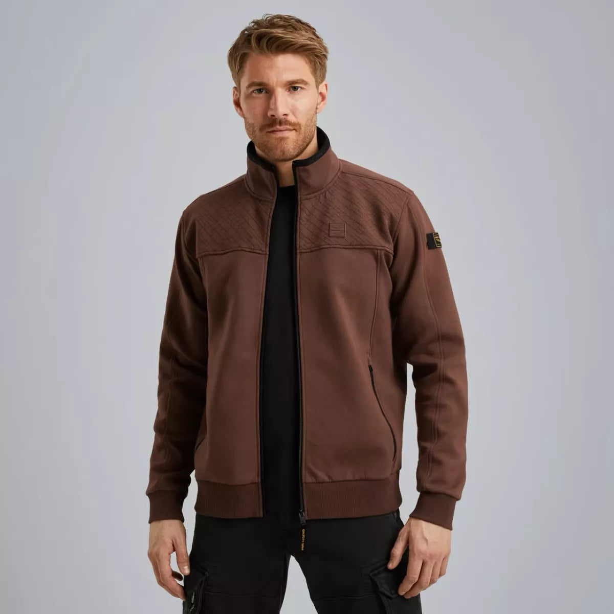 PME-LEGEND Sweat jacket met ritssluiting BRUIN