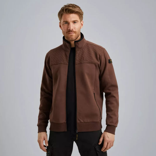 PME-LEGEND Sweat jacket met ritssluiting BRUIN