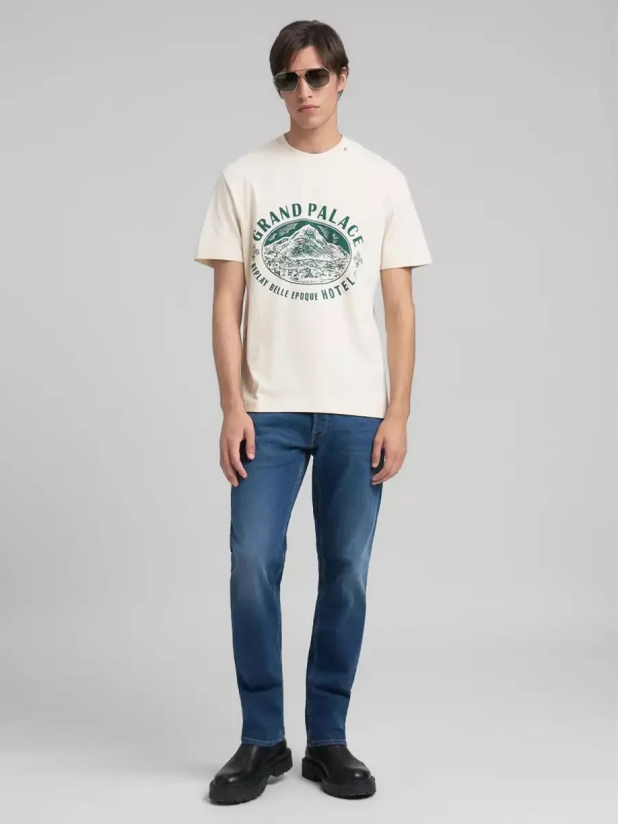 REPLAY Relaxed fit T-shirt - ECRU