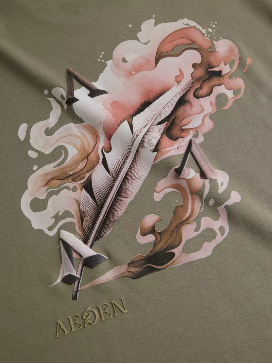 AEDEN AEDEN Raphael Tee - GROEN