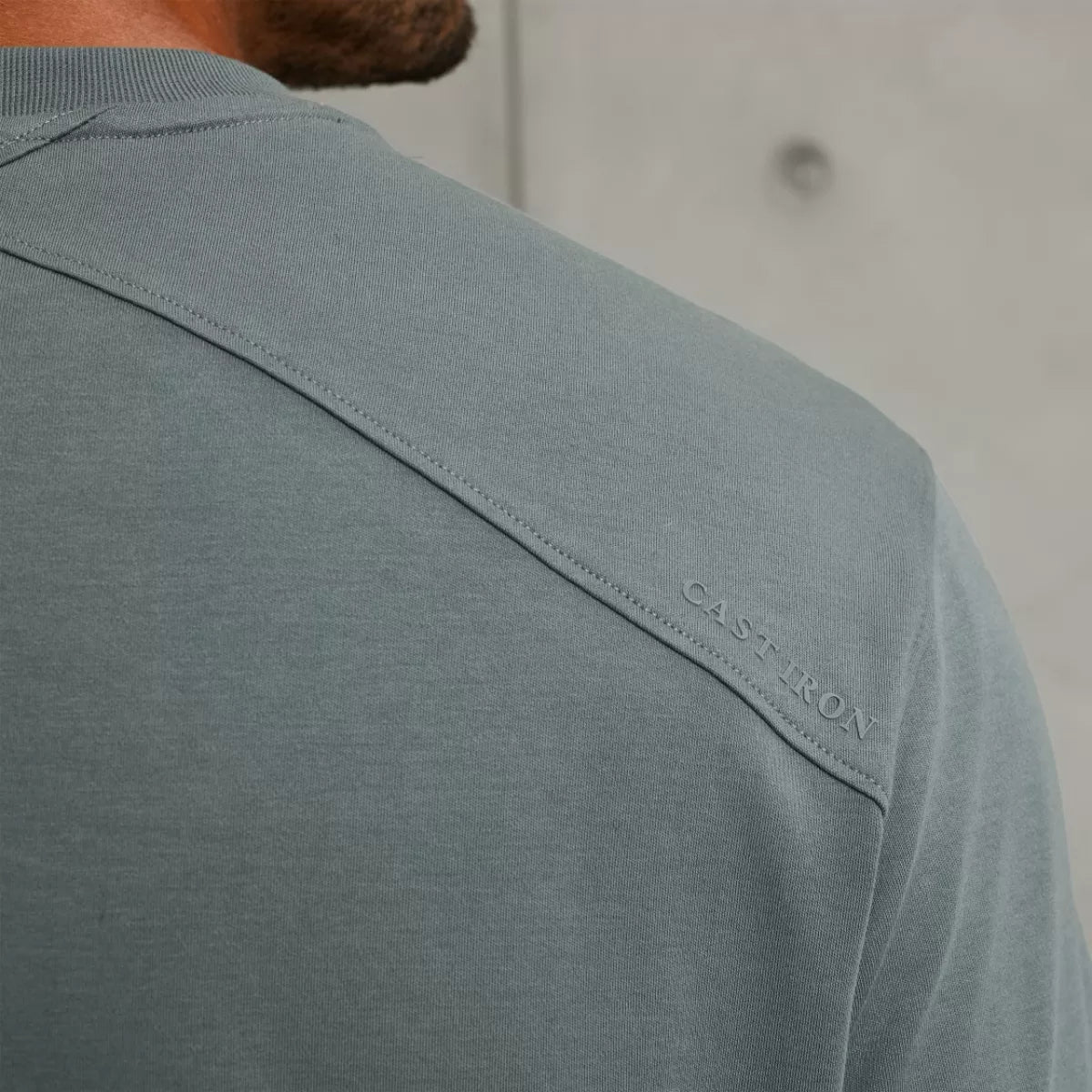 CAST IRON Short sleeve r-neck regular fit in - GRIJS