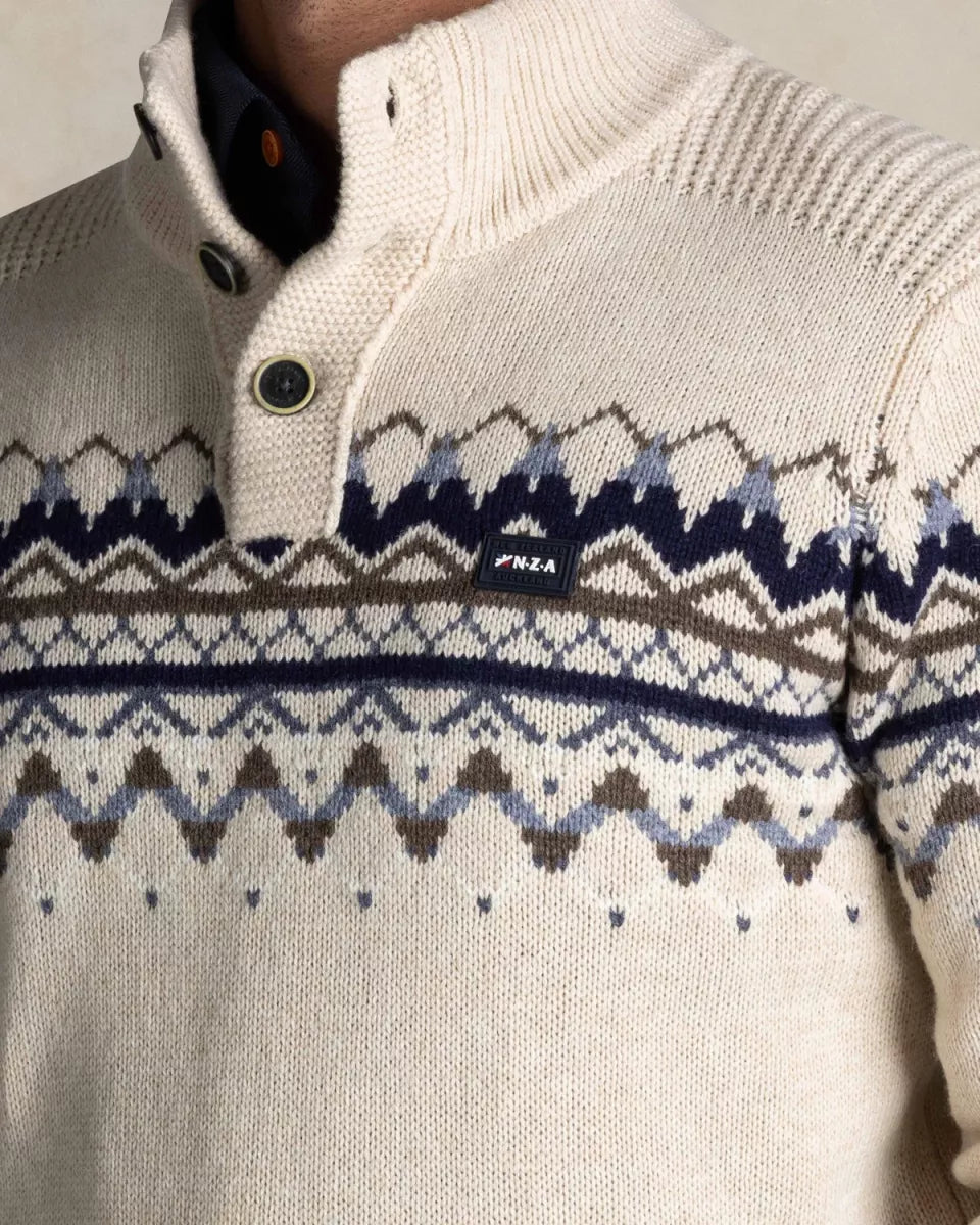 NEW ZEALAND AUCKLAND Wool Pullover Button Collor