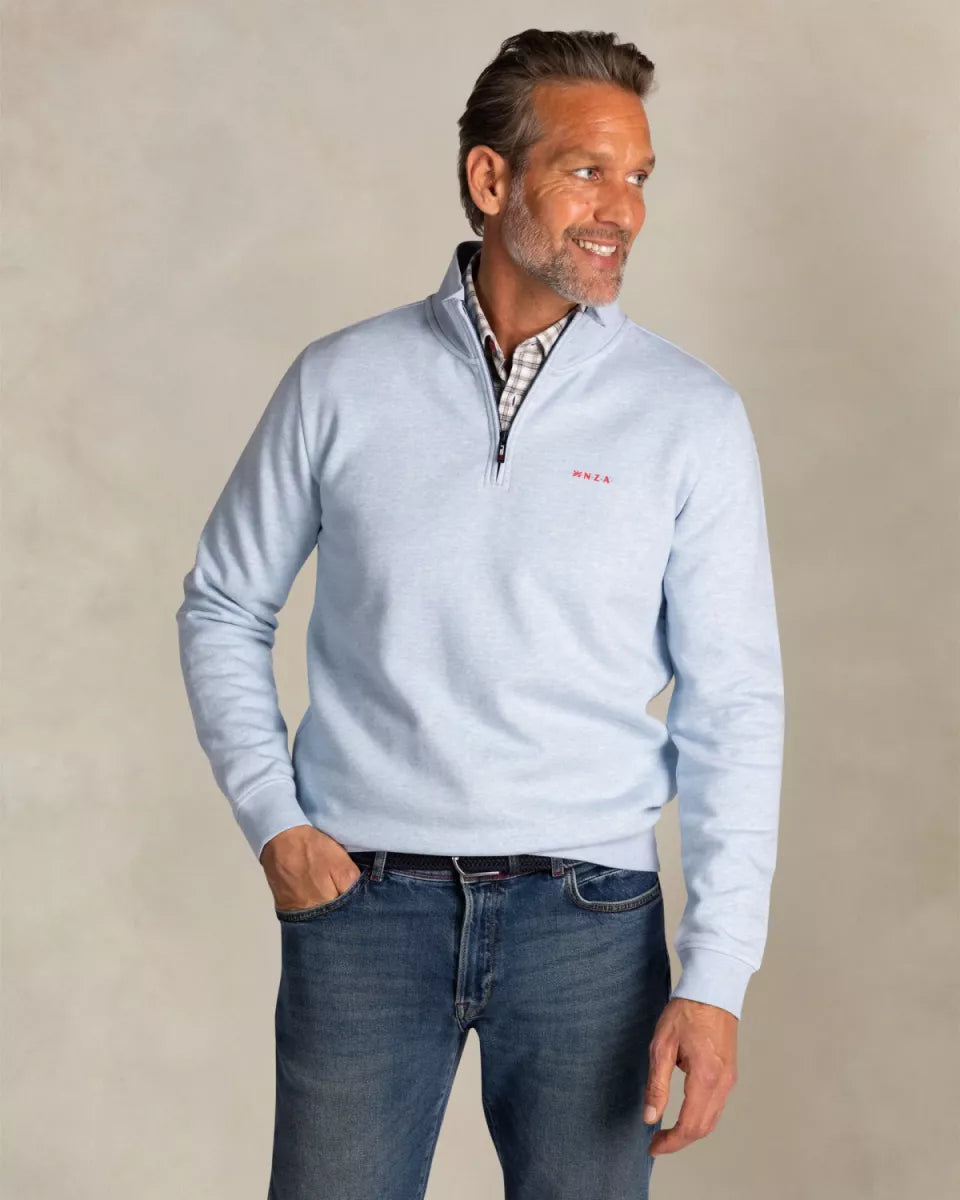 NEW ZEALAND AUCKLAND Sweat Half Zip - Ice Blue