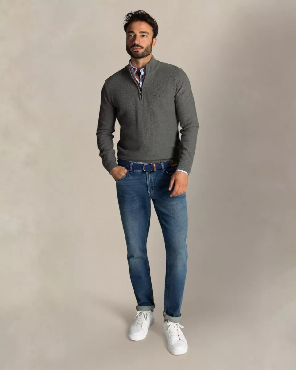 NEW ZEALAND AUCKLAND Pullover Half Zip - Grey