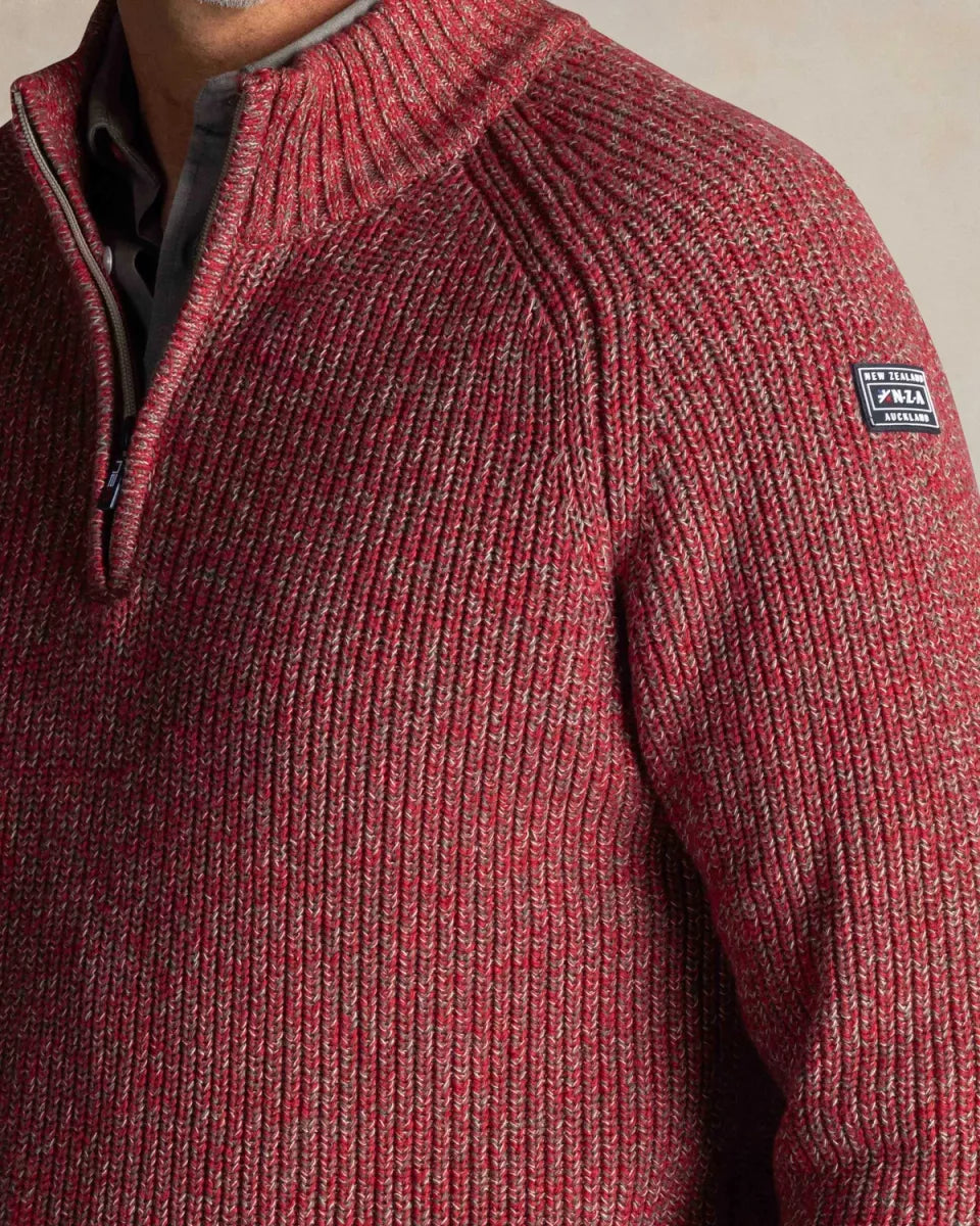 NEW ZEALAND AUCKLAND Half Zip Pullover - Cherry Red