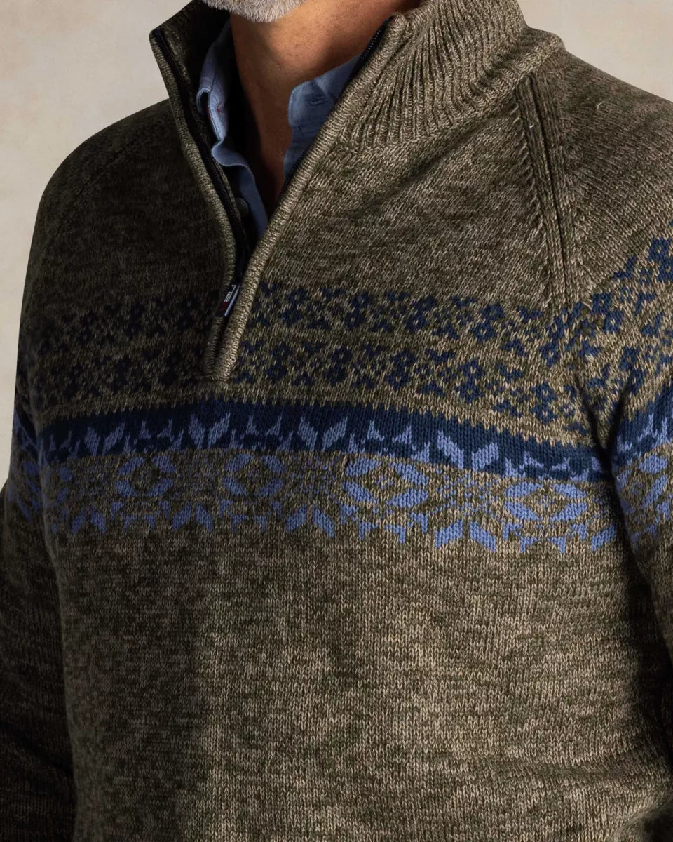 NEW ZEALAND AUCKLAND Pullover Half Zip - Bottle Green