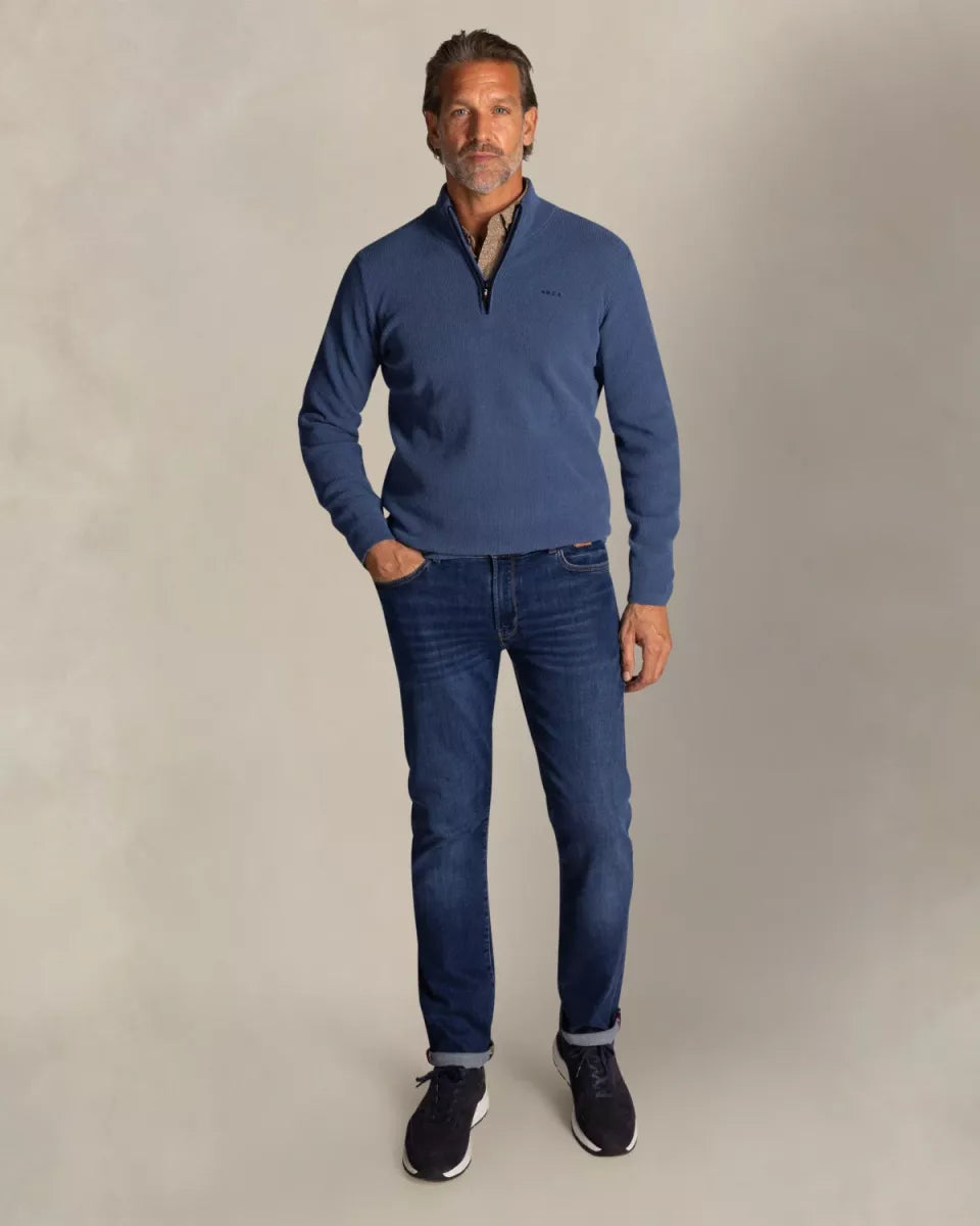 NEW ZEALAND AUCKLAND Pullover Half Zip - River Blue