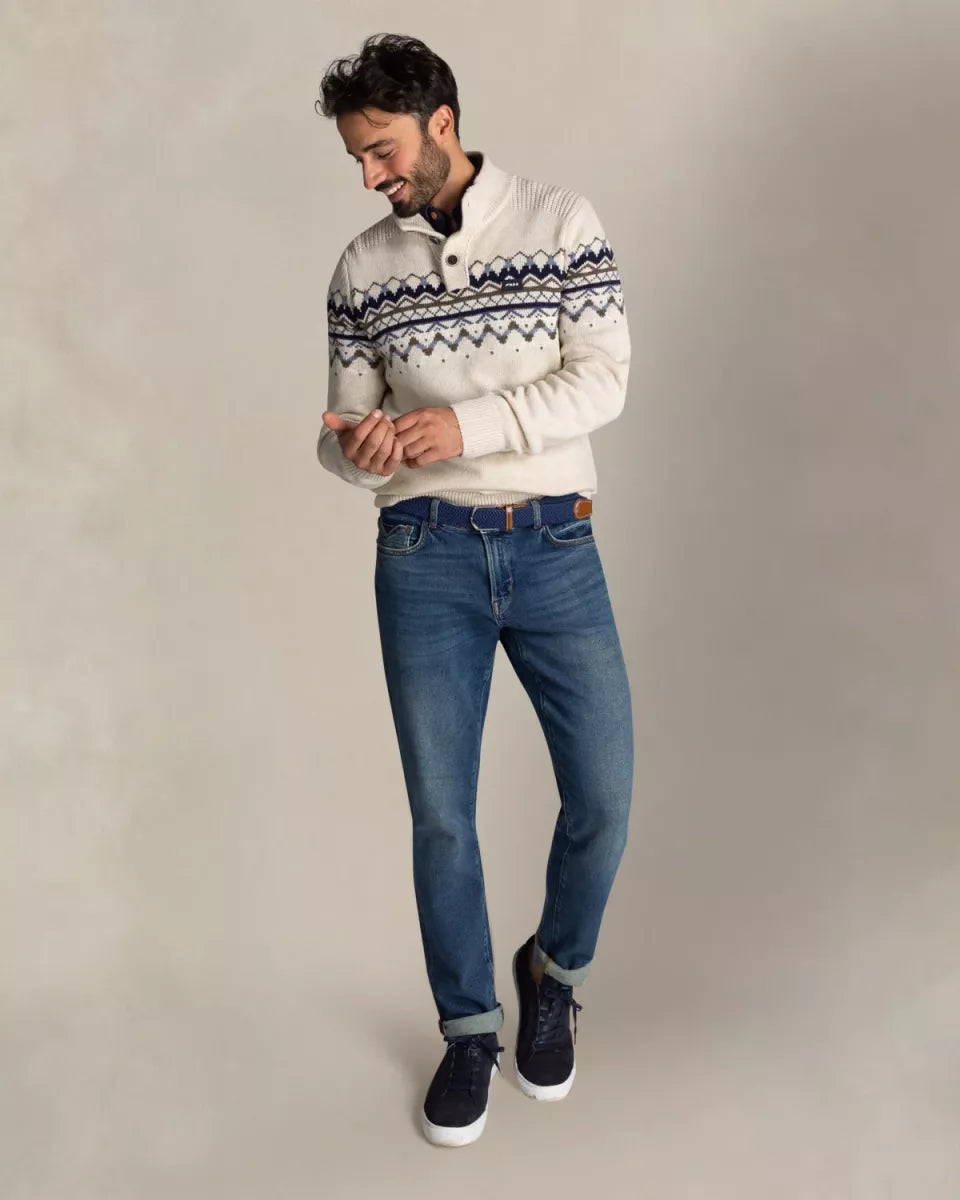 NEW ZEALAND AUCKLAND Wool Pullover Button Collor