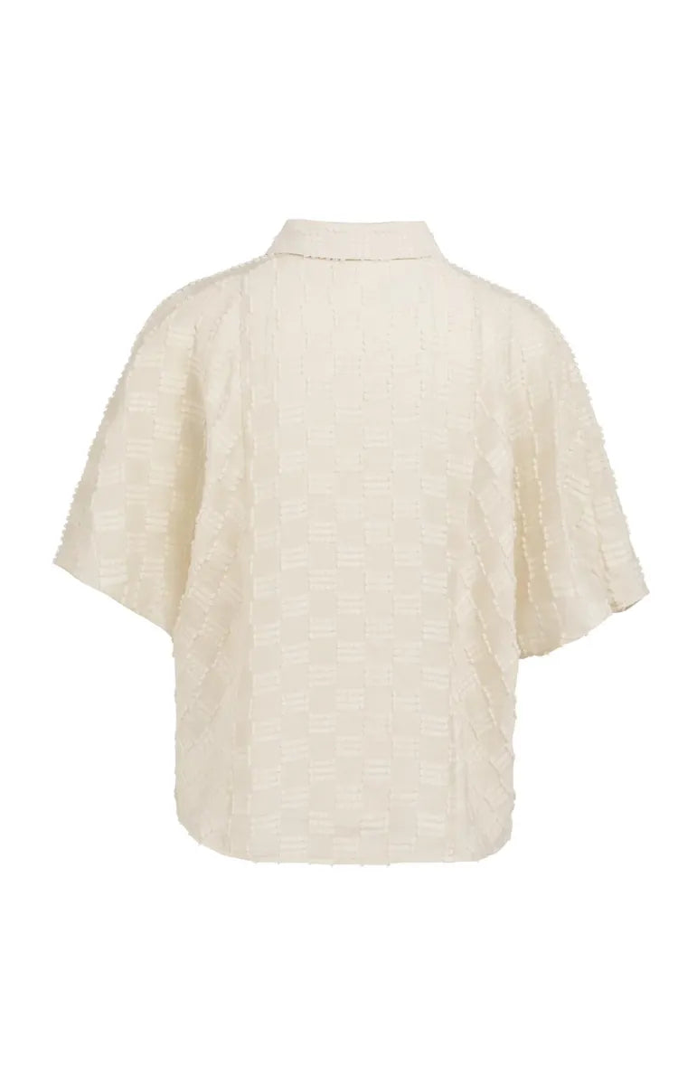 YAYA Jacquard Blouse Korte Mouwen