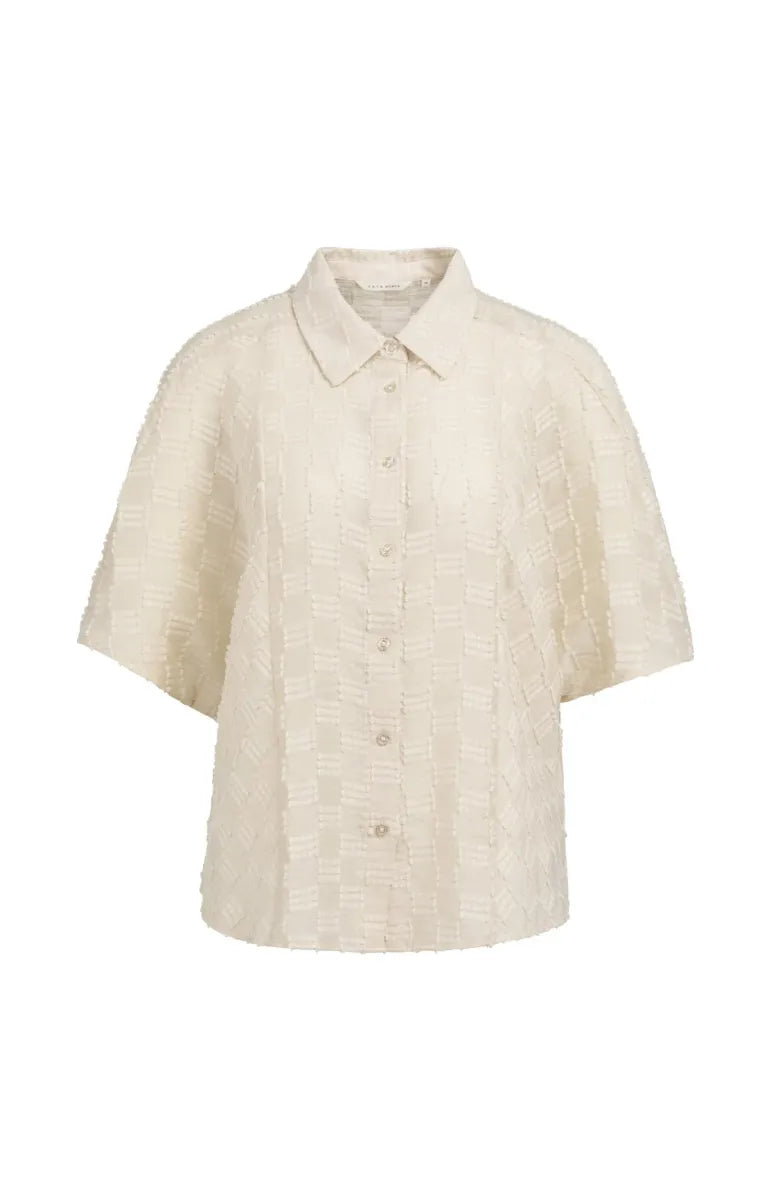 YAYA Jacquard Blouse Korte Mouwen