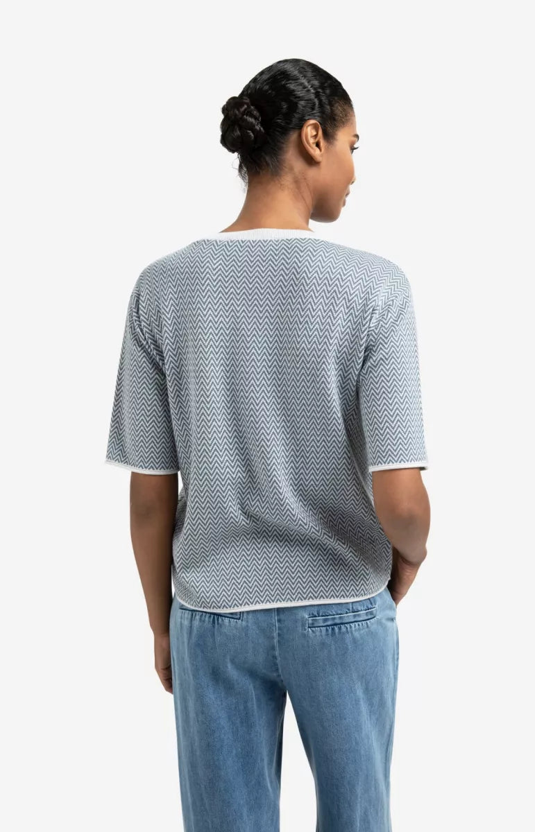 YAYA Jacquard Knitted T-Shirt