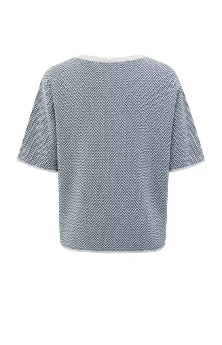 YAYA Jacquard Knitted T-Shirt
