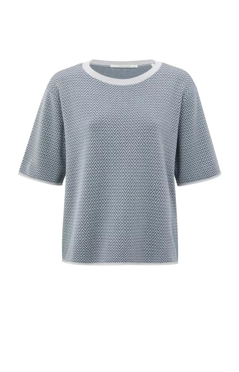 YAYA Jacquard Knitted T-Shirt