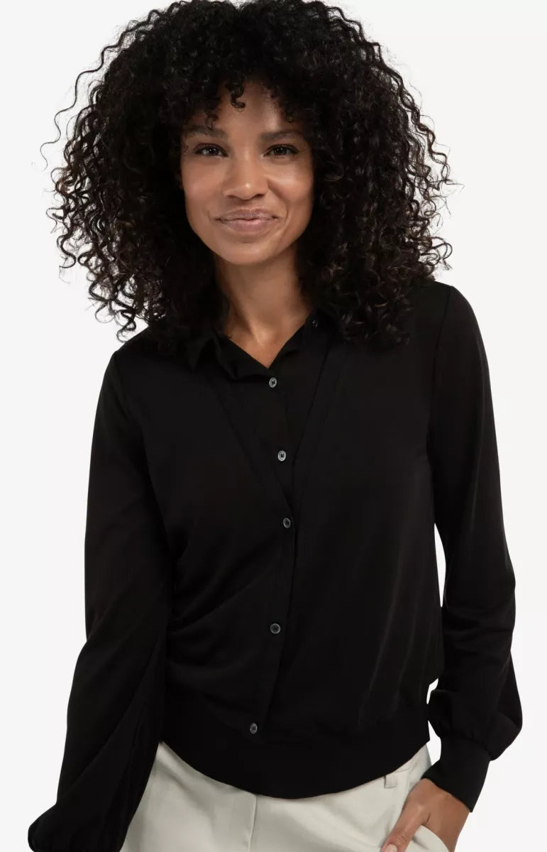 YAYA Double Layer Look Blouse