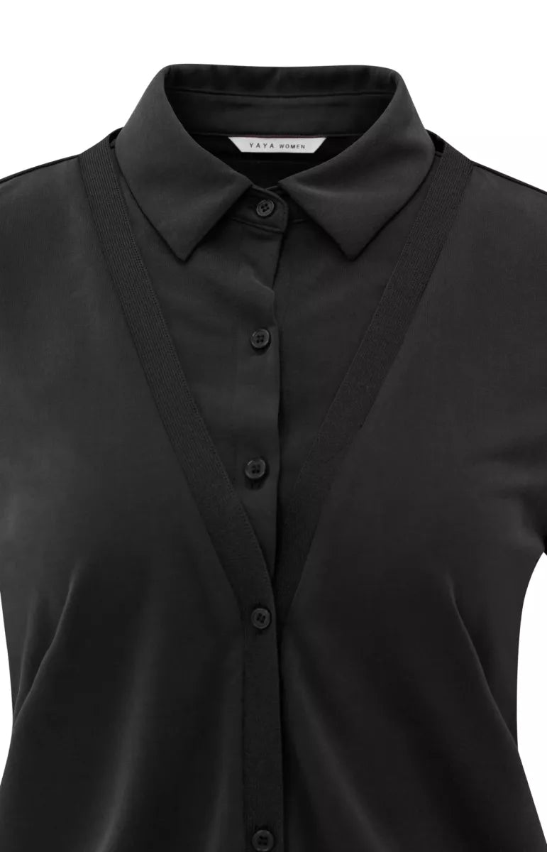 YAYA Double Layer Look Blouse