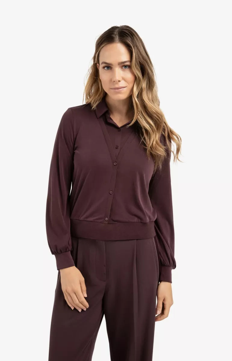 YAYA Double Layer Jersey Blouse