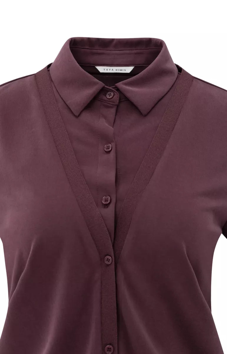 YAYA Double Layer Jersey Blouse