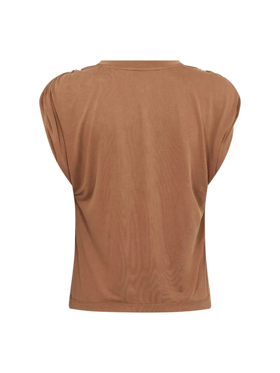 CO' COUTURE Camilla Ruched Shoulder Tee