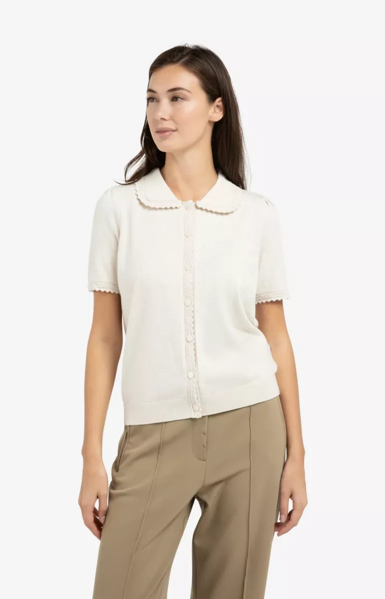 YAYA Gebreid Vest Korte Mouwen