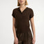 YAYA Vest Met Korte Mouwen - Slate Black Brown Melange