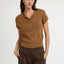YAYA Vest Met Korte Mouwen - Foxtrot Brown Melange