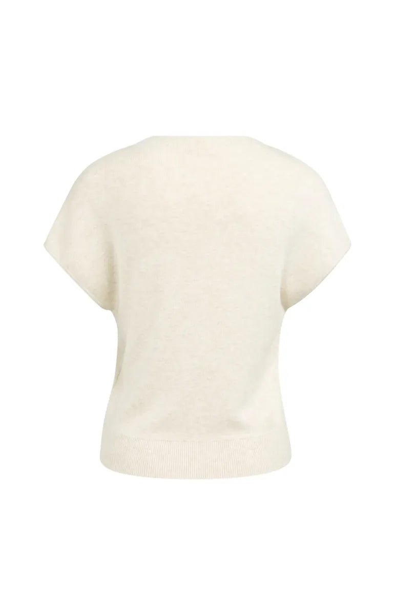 YAYA Vest Met Korte Mouwen - Beige Melange