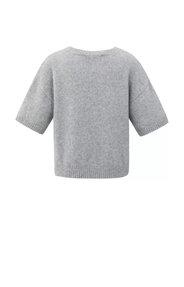 YAYA Sweater met Artwork - Grijs