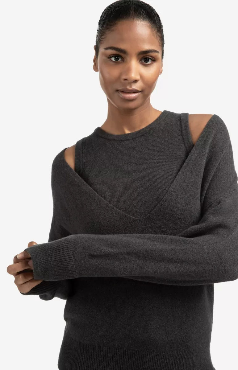 YAYA Deep V-Neck Sweater
