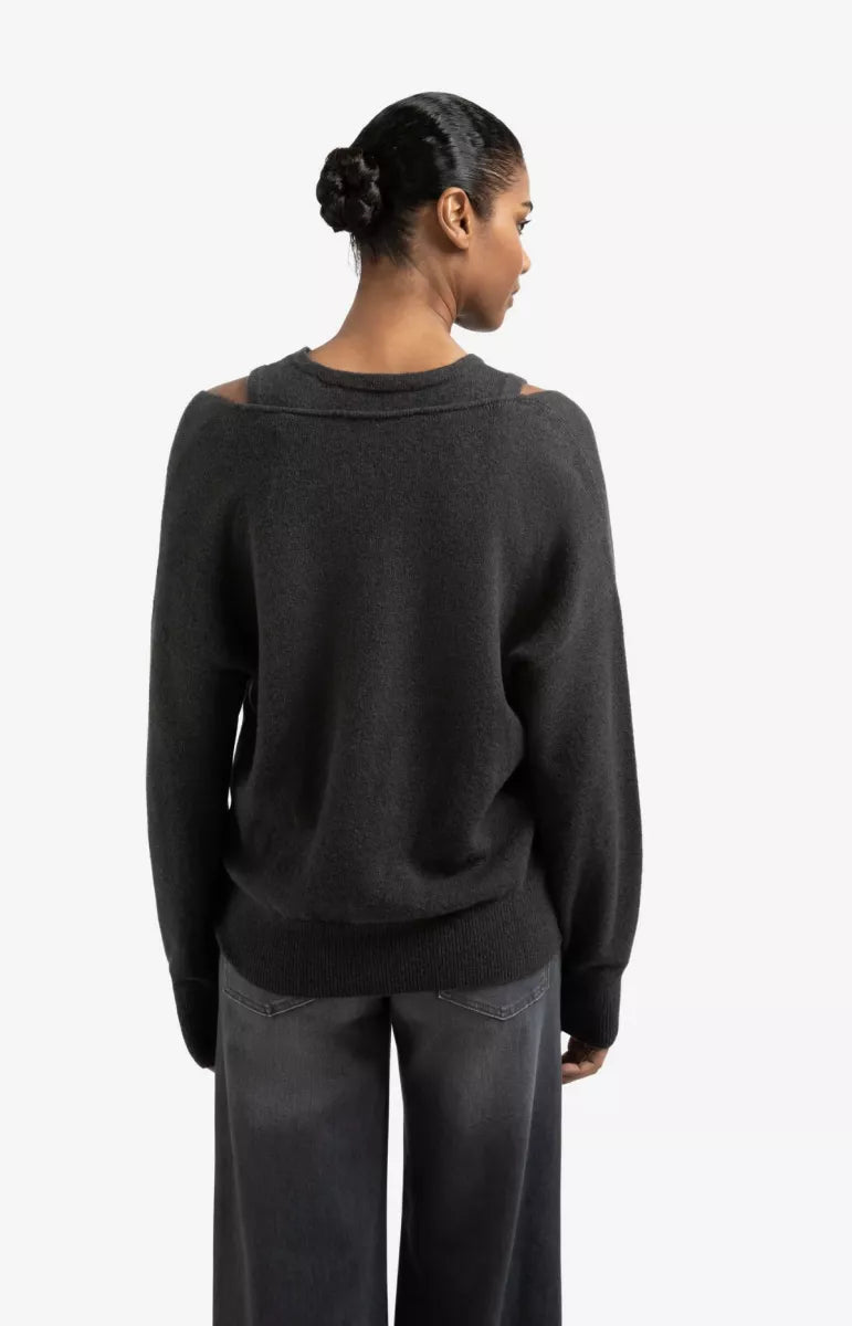YAYA Deep V-Neck Sweater