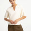 YAYA Gebreide Bomberkraag Top - Off White