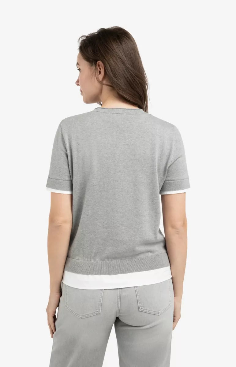 YAYA Gebreide Top met Dubbele Zoom