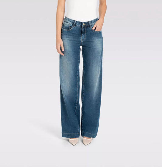 MAC JEANS Rich Palazzo - Navy Heavy Wash