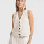 YAYA Pinstripe Gilet - Zand