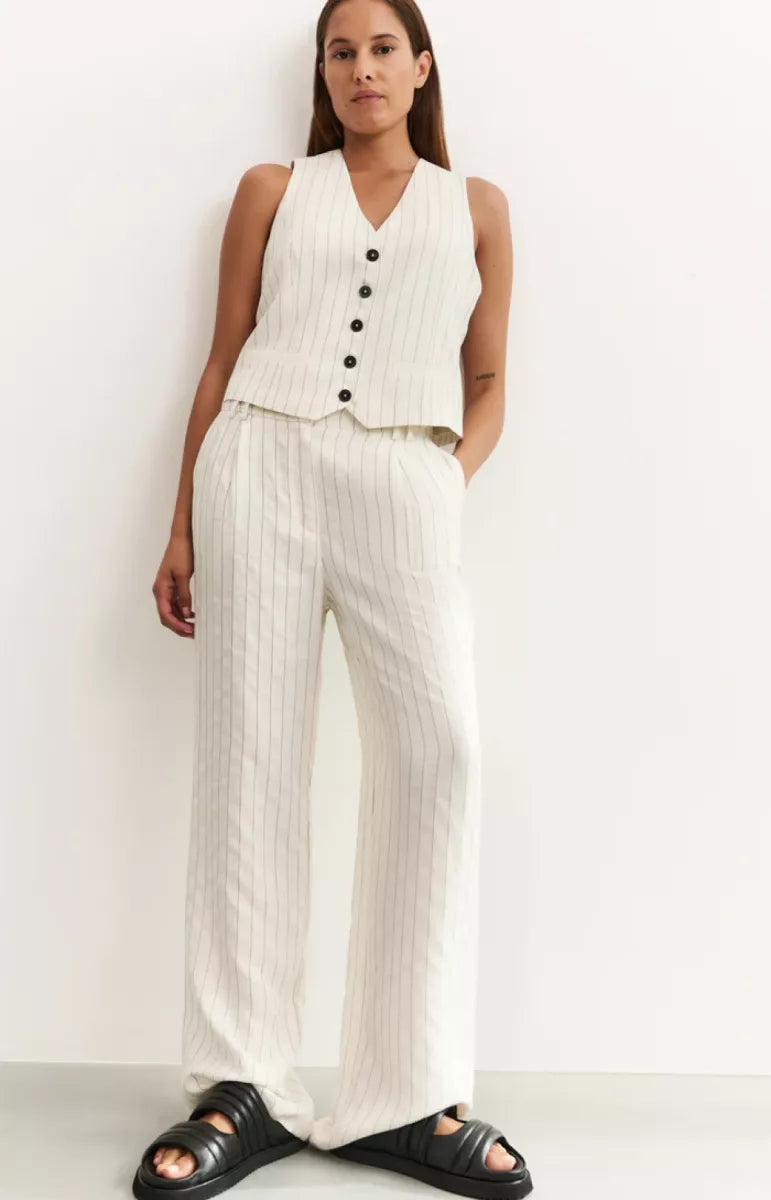 YAYA Pinstripe Gilet - Zand