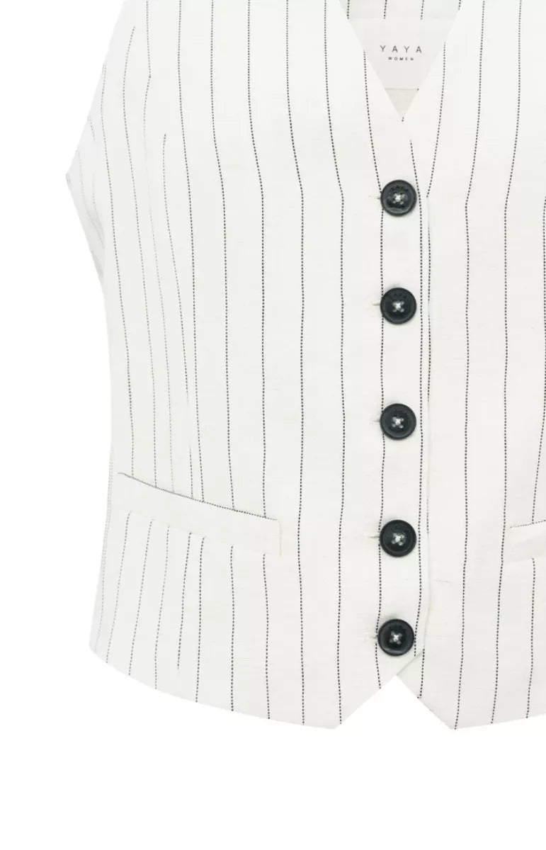 YAYA Pinstripe Gilet - Zand