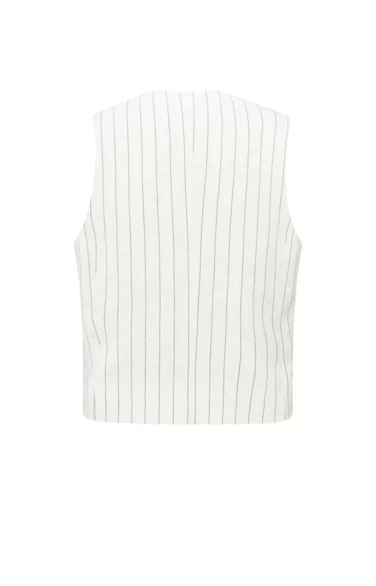 YAYA Pinstripe Gilet - Zand